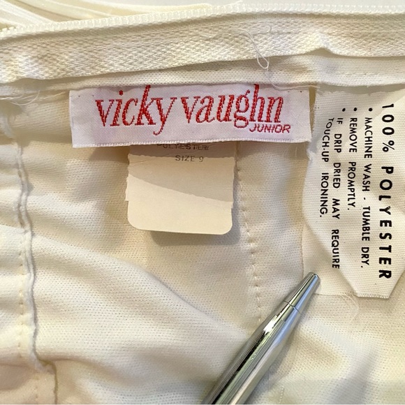 Vintage 70’s Vicky Vaughn Cream Ruffle Maxi Dress Tiered Bohemian Hippie S - Picture 10 of 10